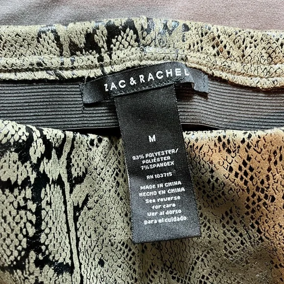 Zac & Rachel Green & Black Snake Skin Pants | M - Picture 3 of 5